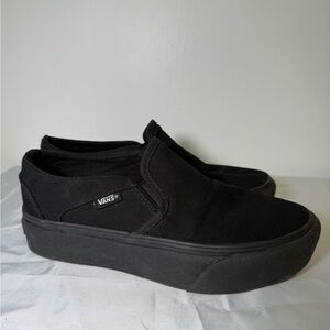 Vans Men's Black Canvas Slip-On Sneakers